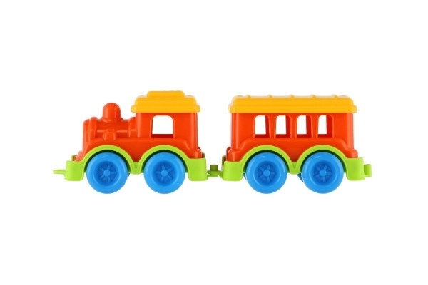 Plastic trein met wagon
