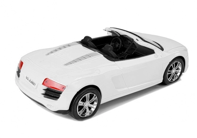 Witte cabriolet speelgoedauto met opwindbare aandrijving 1:18