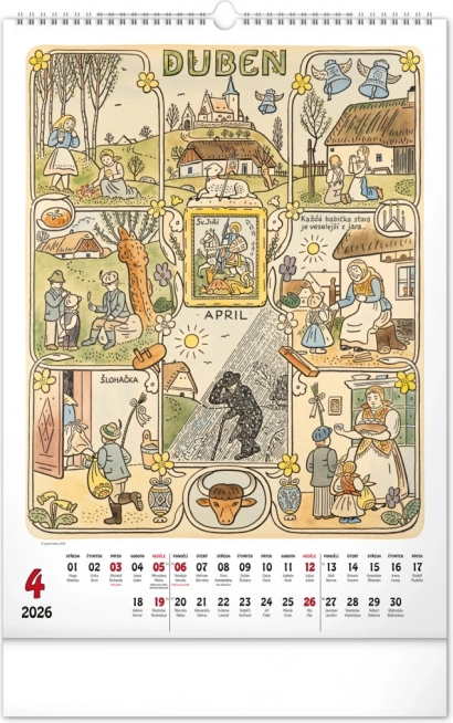 Muurkalender Josef Lada 2026