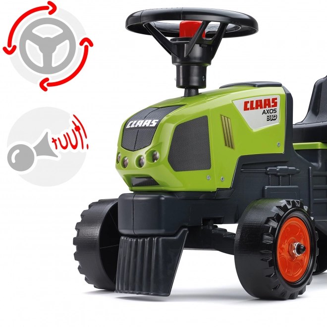 Loopauto - traktor Claas met stuur en aanhanger