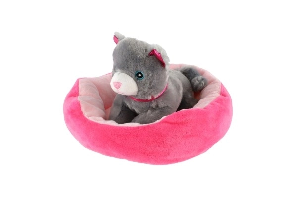 Diertje hondje in mandje pluche 4 kleuren 22x24cm 24m+