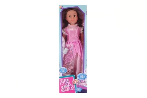 Wandelende pop Roze jurk 80 cm
