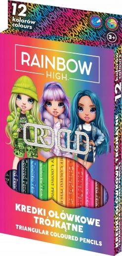 Driehoekige kleurpotloden 12 stuks ASTRA RAINBOW HIGH