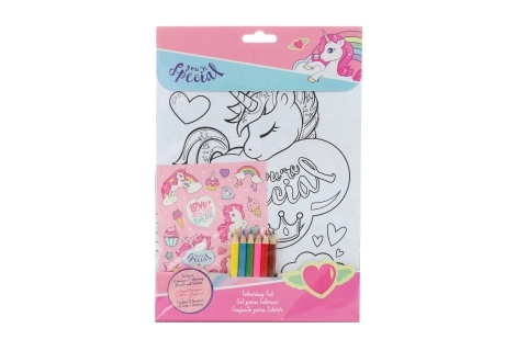 Set kleurplaten+stickers eenhoorn