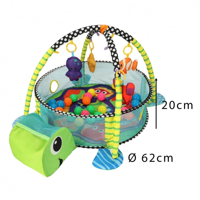 Educatieve speelkleed schildpad met omheining en ballen
