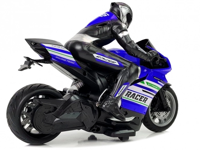 Sportieve race motorfiets op afstandsbediening 2.4G Bereik 35m Blauw