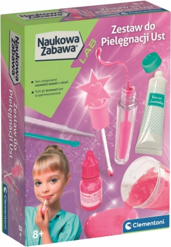 wetenschappelijk plezier – cosmetische set lippenbalsem en lipgloss CLEMENTONI (Poolse versie)