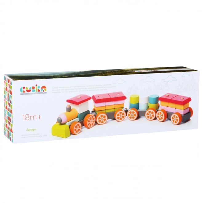 CUBIKA 13319 Treintje drie wagons - houten puzzel 35 stukken