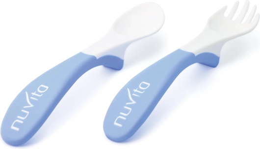 Eetset lepel met vork, Blauw
