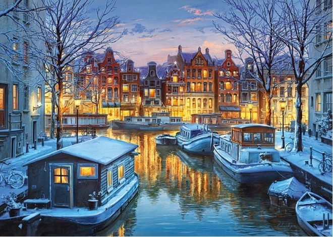 Puzzel Amsterdam bij nacht 1000 stukjes