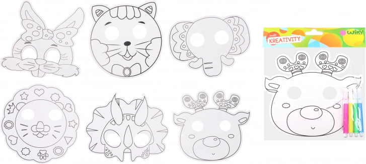 Creatieve set – masker om te kleuren met 4 stiften (22,5 × 20,5 cm)
