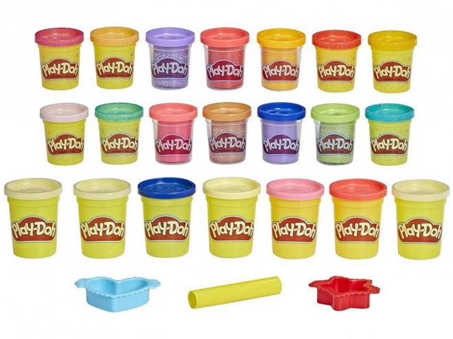 Play-Doh set glinsterende klei van Hasbro met 21 kleuren en vormpjes