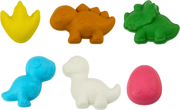 6 dinosaurusvormpjes voor creatief speelplezier