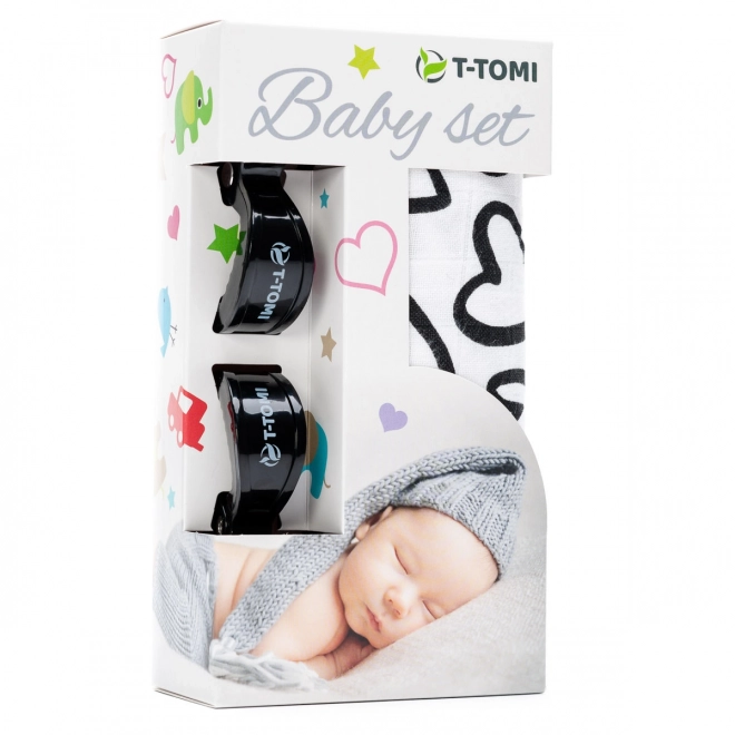 T-TOMI BABY SET - Zwarte harten