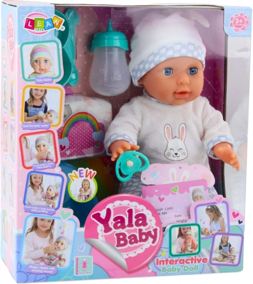 Pop babypopje plast met accessoires en geluiden