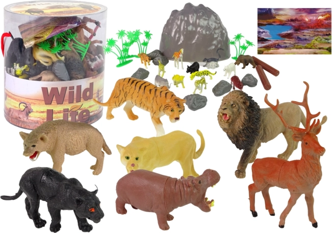 Set figuren wilde dieren safari + accessoires