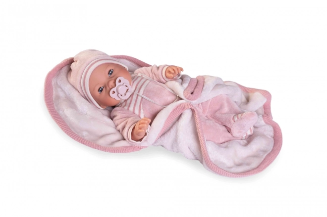 Antonio Juan 14155 BIMBA - knipperende baby pop met geluiden en zachte stoffen lijf - 37 cm