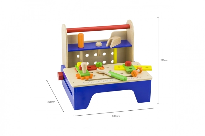 Houten schroefset met gereedschap