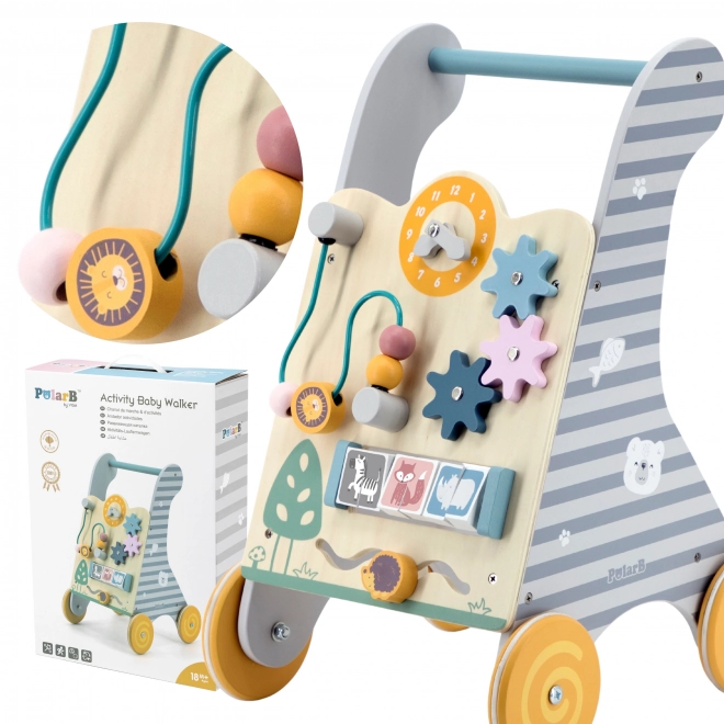 Houten loopwagen