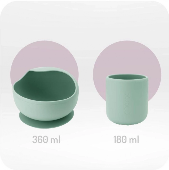 MoMi AMI siliconen eetset voor kinderen groen