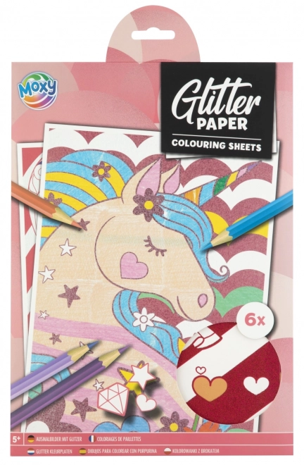 Glitter kleurplaten formaat A4
