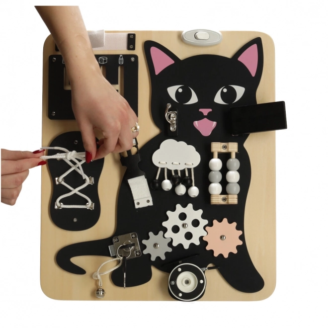 Houten sensorische plank Kat