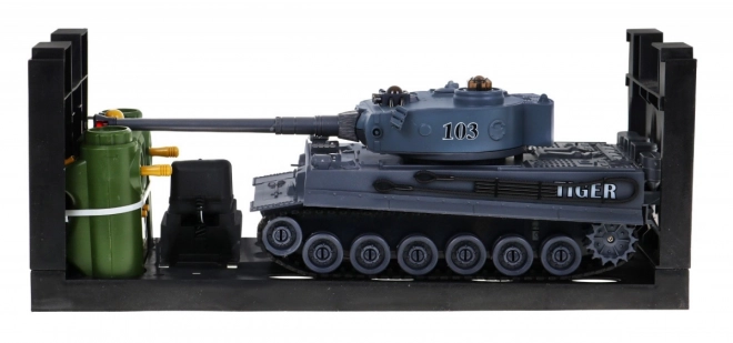 Op afstand bestuurbare 2 tanks T-34 vs. Tiger voor kinderen 3+ Schietende modellen 1:28 + Grote tankgevecht + Licht- en geluidseffecten