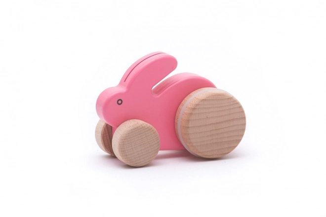 Bajo Kleine roze houten handkonijn