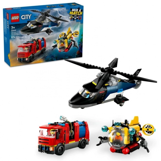 LEGO® City 60462 Remix: Helikopter, Brandweerwagen en Onderzeeër