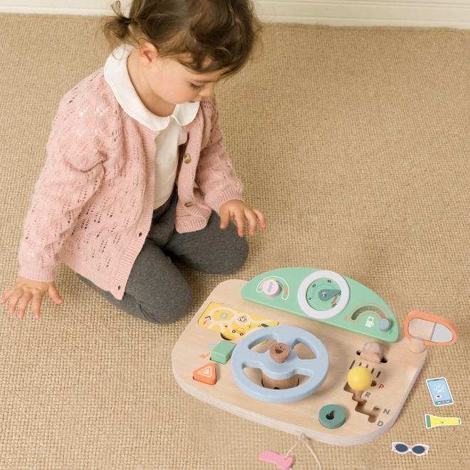 Houten multifunctioneel stuurvormig bedieningspaneel Classic World