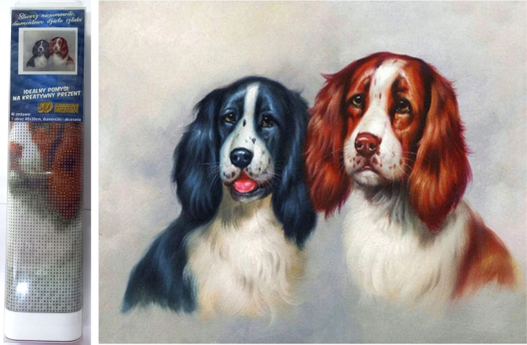 Diamond painting Harige duo 30 × 40 cm