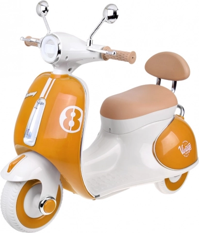 Klassieke elektrische kinderscooter oranje – Groen