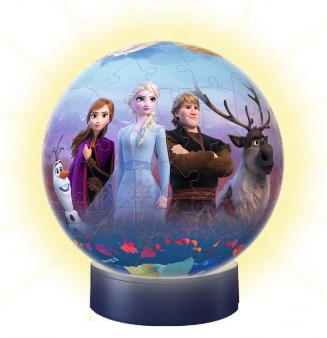 RAVENSBURGER Gloeiende puzzelbal Frozen 2, 72 stukken