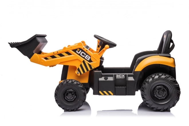 Kinder ritje op JCB Traktor met graafmachine