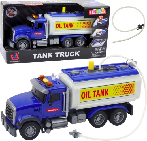 Kinder-cistern – vrachtwagen met waterslang, licht en geluid, blauw
