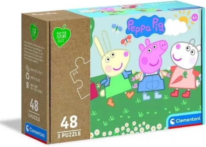 CLEMENTONI Play For Future Puzzel Peppa Big 3x48 stukjes