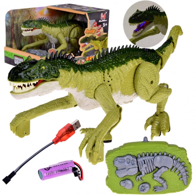 Groene dinosaurus met afstandsbediening