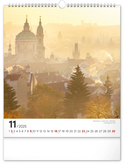 Muurkalender Praag 2025, 30 × 34 cm