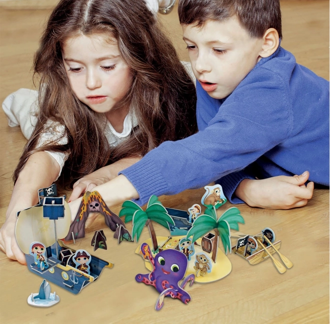 EDUCA 3D puzzel Pirateneiland 68 stukjes