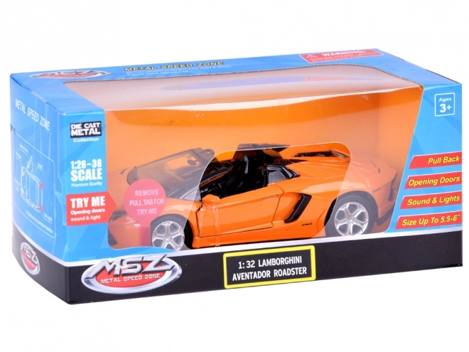 Metaal modelauto Lamborghini Aventador Roadster 1:32 interactief