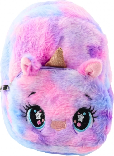 Pluchen kinder rugzak Eenhoorn blauw-roze pastel 20 cm 3L