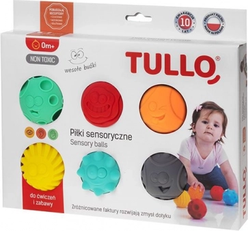 Sensorische ballen met gezichtjes, pastel, 6 stuks