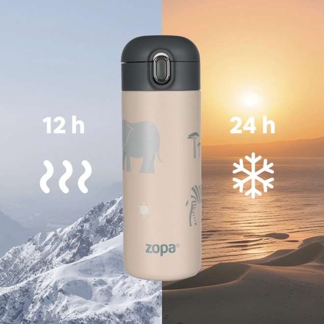 Thermosfles voor vloeistoffen met rietje 400 ml, Bergen