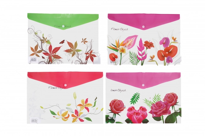 Map met drukknop Bloem 26x36 cm