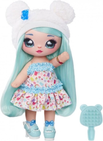 Lang turquoise haar met borstel