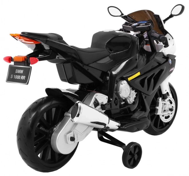 BMW S1000 RR Kinder motorfiets op batterijen + ondersteunende wieltjes + voetsteun – zwart