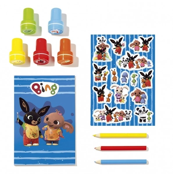 Set stempels en stickers Bing Bunny in doos 18x25x3,5cm