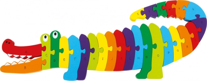 Houten krokodilpuzzel – letters van het alfabet leren