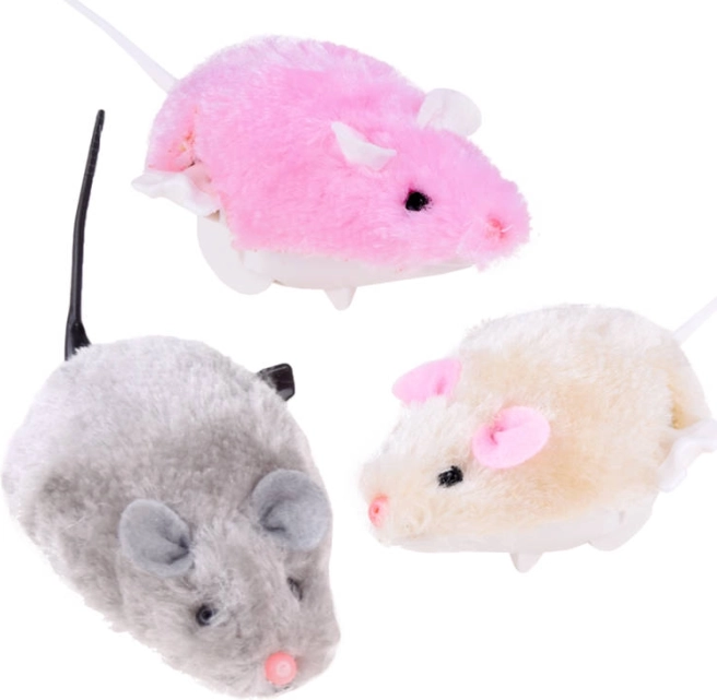 Opwindbare pluchen muis voor kinderen en katten
