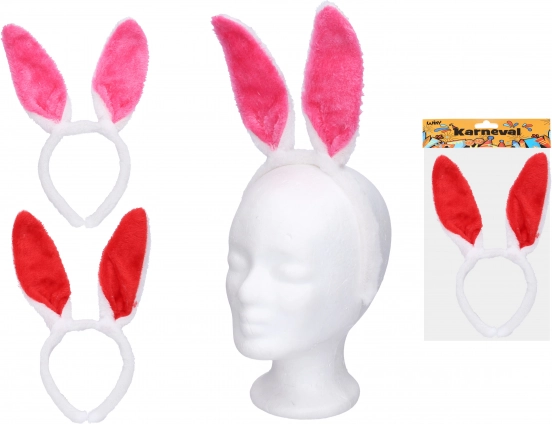 Carnavalsset met haarband en konijnenoortjes